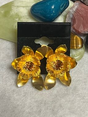 J. Crew Floral Oversized Stud Earrings
